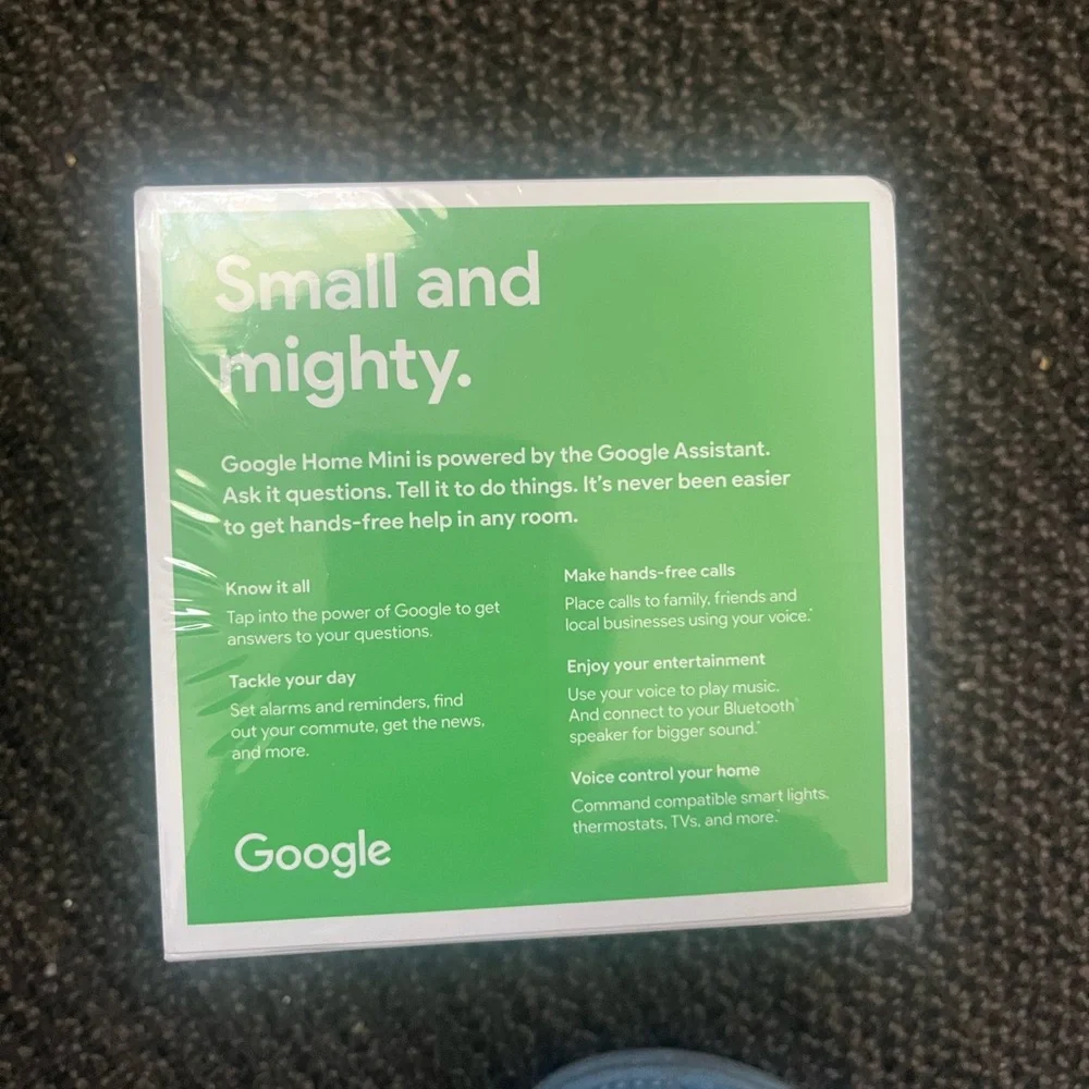 Google Home Mini in Green Packaging